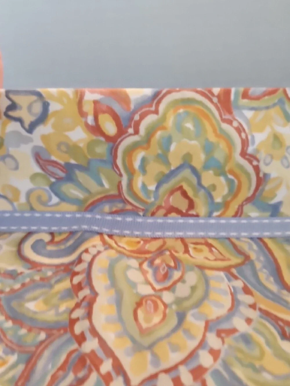 Charter Club Collection Multi-Color Paisley Reverse Blue Stripe Full Duvet Set